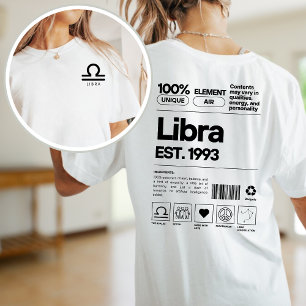 Libra Custom Zodiac Astrologie Geburtstag Oktober T-Shirt