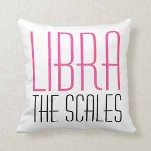 Libra Die Scales Initials Typografie White Zodiac Kissen