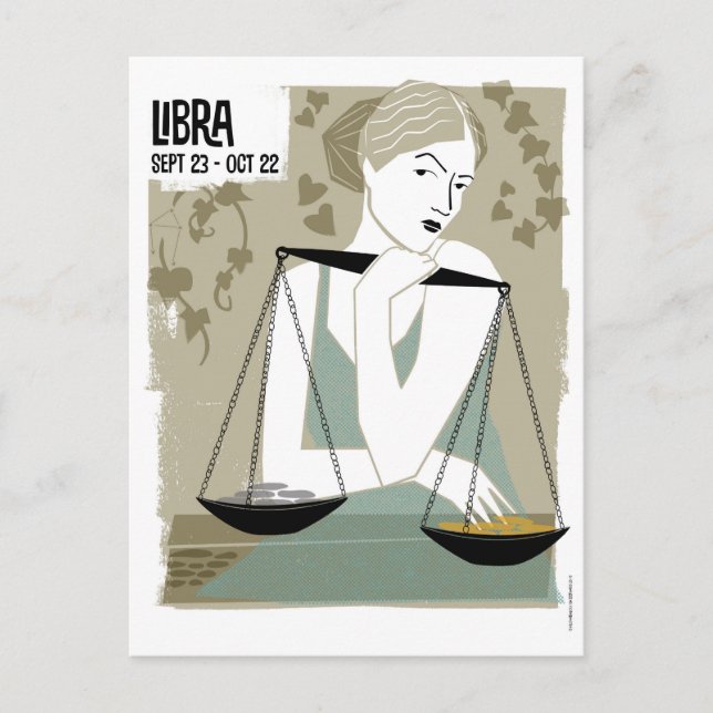 Libra die Skala Zodiac Postkarte (Vorderseite)