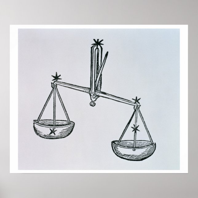 Libra (die Skalen) eine Abbildung aus dem "Poeti Poster (Vorne)