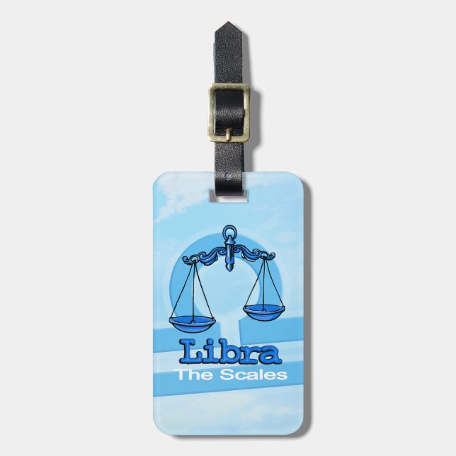 Libra die Waage Luft Horoskop ID Gepäckanhänger (Vorderseite vertikal)
