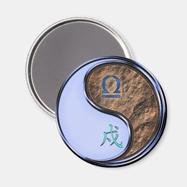 Libra & Earth Dog Magnet (Vorderseite/Rückseite)