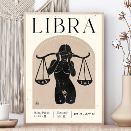 Libra Feminine Zodiac Poster