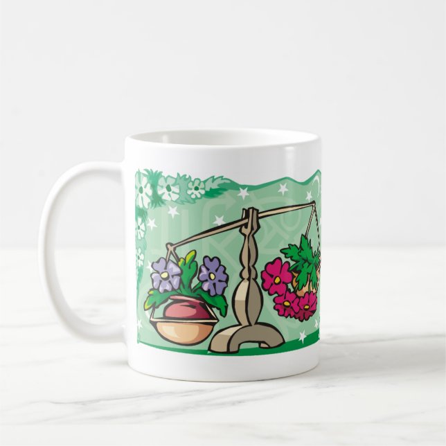 Libra florale Waagen mit einem Gewicht von Blume Kaffeetasse (Links)