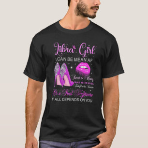 Libra Girl Birthday High Heels Drilling Lippen But T-Shirt