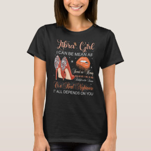 Libra Girl Birthday High Heels Drilling Lippen But T-Shirt