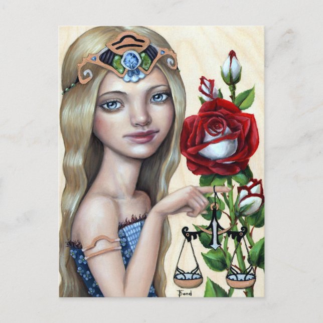 Libra Girl Postkarte (Vorderseite)