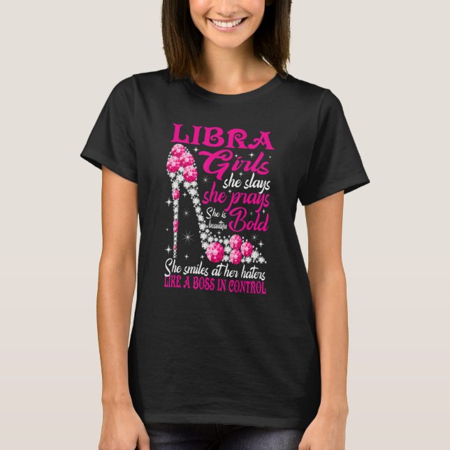 Libra Girl wie ein Boss in der Kontrolle Diamantsc T-Shirt (Vorderseite)