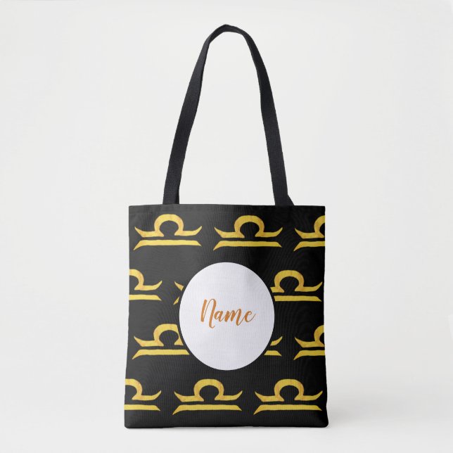 Libra, Gleichgewicht Golden Zodiac Zeichen Persona Tasche (Vorderseite)