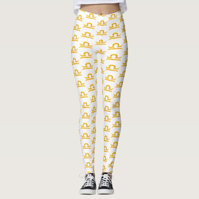 Libra, Gleichgewicht Goldenes Sternzeichen Leggings (Vorderseite)