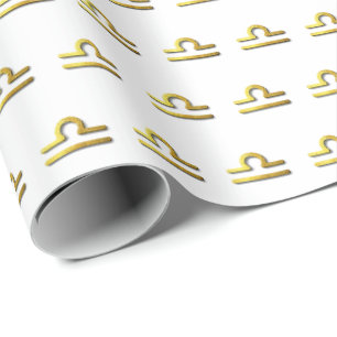 Libra-Gold im Schnee Geschenkpapier