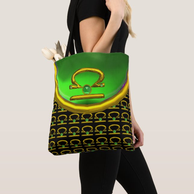 LIBRA GOLD ZODIAC BIRTHDAY JEWELS , Green Emerald Tasche (Von Nahem)