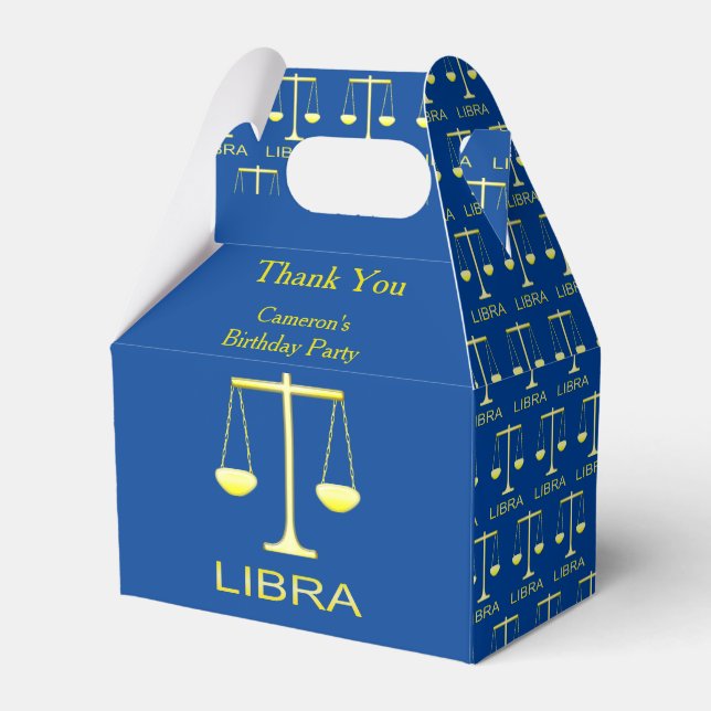 Libra Golden Scales Sign Custom Geschenkschachtel (Vorderseite)