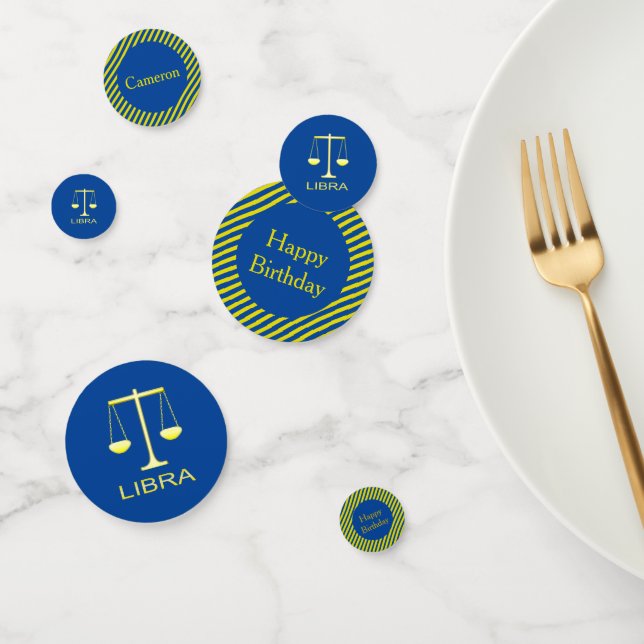 Libra Golden Scales Sign Custom Konfetti (Gruppe)