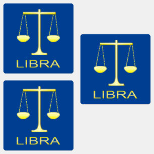 Libra Golden Scales Sign Etiketten