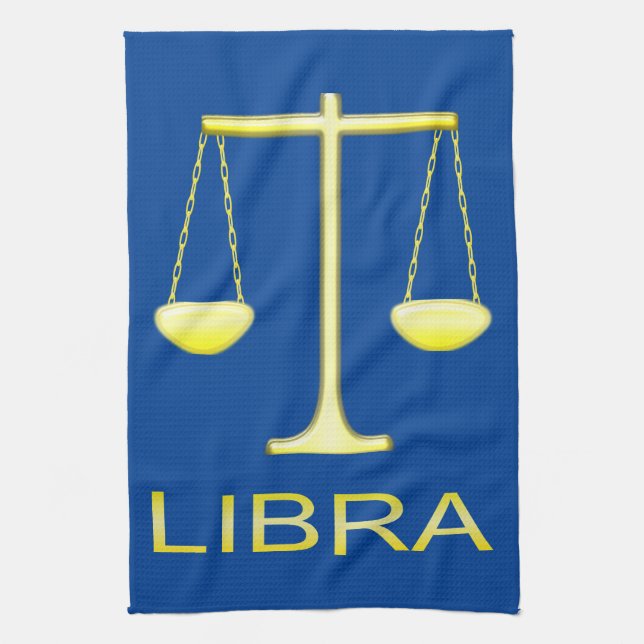 Libra Golden Scales Sign Geschirrtuch (Vertikal)