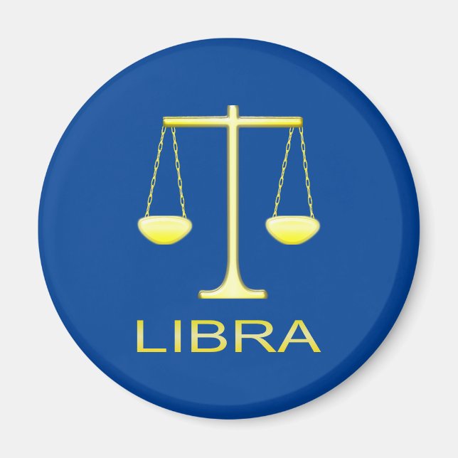 Libra Golden Scales Sign Magnet (Vorne)