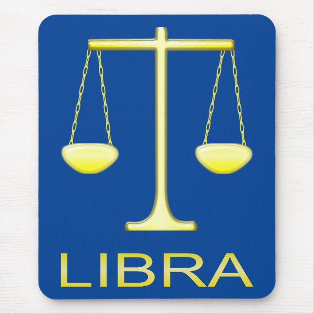 Libra Golden Scales Sign Mousepad (Vorne)