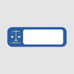 Libra Golden Scales Sign Namensschild