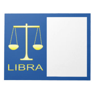 Libra Golden Scales Sign Notizblock