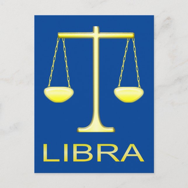 Libra Golden Scales Sign Postkarte (Vorderseite)
