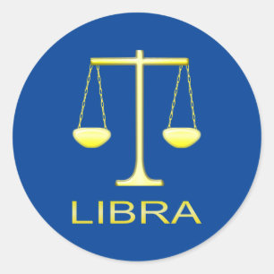 Libra Golden Scales Sign Runder Aufkleber