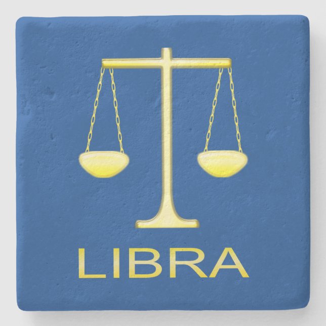 Libra Golden Scales Sign Steinuntersetzer (Vorderseite)