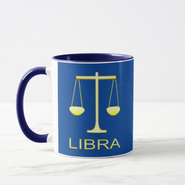 Libra Golden Scales Sign Tasse (Links)