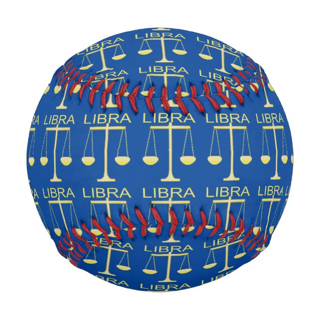 Libra Golden Scales Star Signa Gemustert Baseball (Vorderseite)