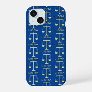 Libra Golden Scales Star Signa Gemustert iPhone 15 Hülle