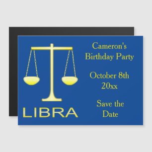 Libra Goldene Waagen Sternzeichen Individuelle Sav Magneteinladung