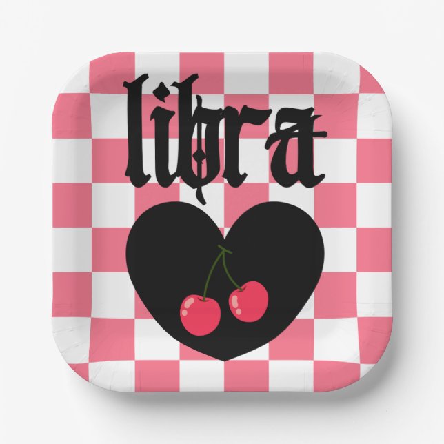 Libra Gothic Ästhetik Schokoriegel Kunst Pappteller (Vorderseite)