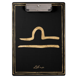 Libra Hammergoldstylisierte Astrologie-Symbol Klemmbrett
