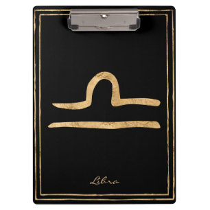 Libra Hammergoldstylisierte Astrologie-Symbol Klemmbrett