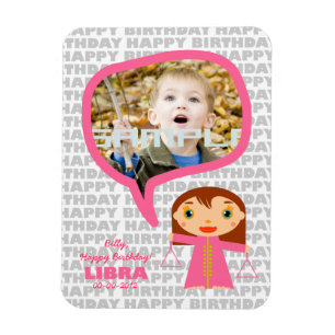 Libra Happy Birthday Keepake für Kinder Magnet