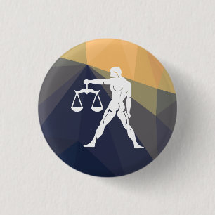 Libra-Horoskop-Rundknopf Button