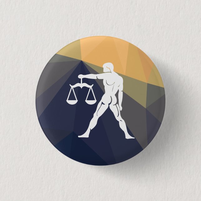 Libra-Horoskop-Rundknopf Button (Vorderseite)