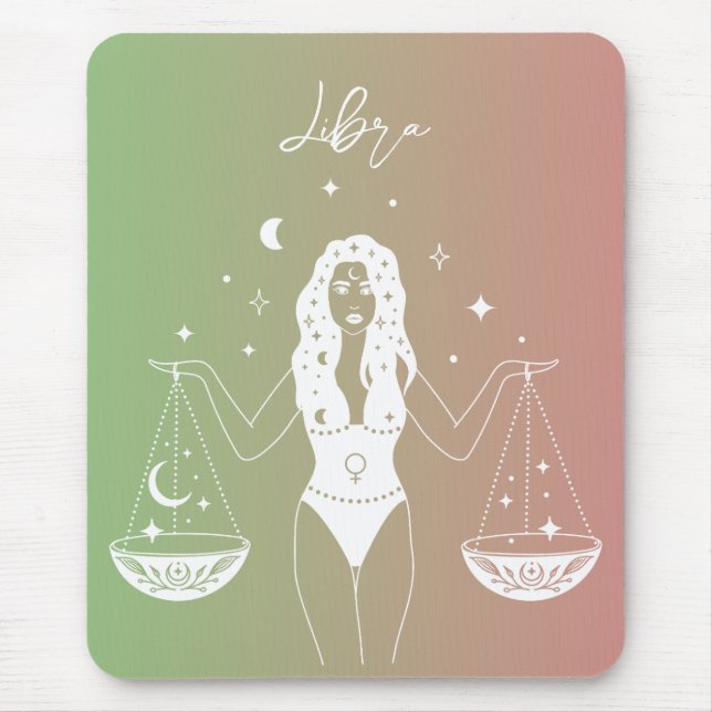 Libra-Horoskop-Sternzeichen Mousepad (Vorne)