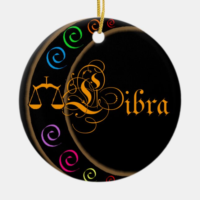 Libra Keramik Ornament (Vorne)