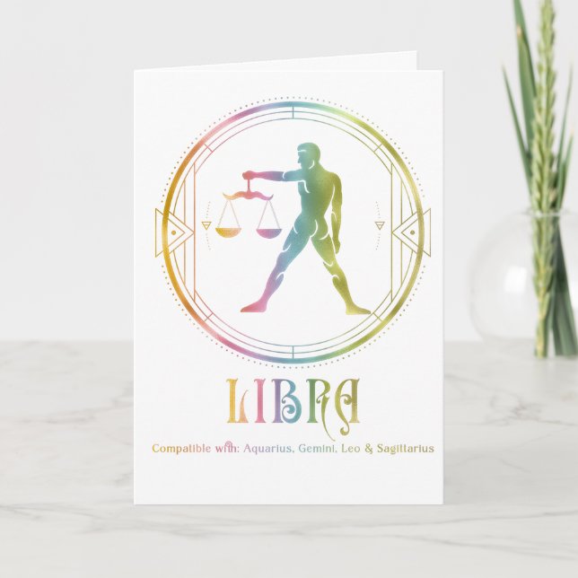 Libra-Kompatibilität Geburtstagskarte Karte (Vorderseite)