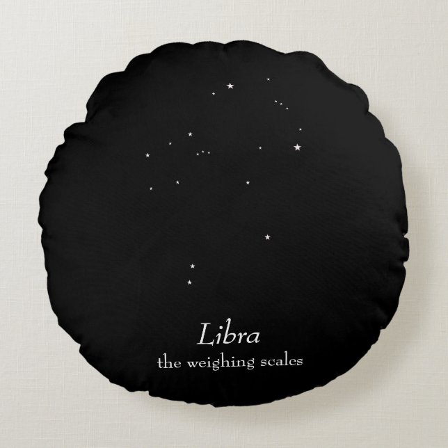 Libra-Konstellation Rundes Kissen (Vorderseite)