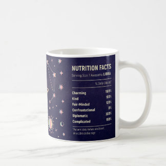 Libra lustige Ernährungsfakte Zodiakoroskop-Sterne Kaffeetasse