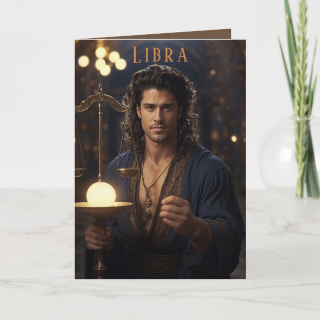 Libra Male Geburtstagskarte Feiertagskarte (Vorderseite)