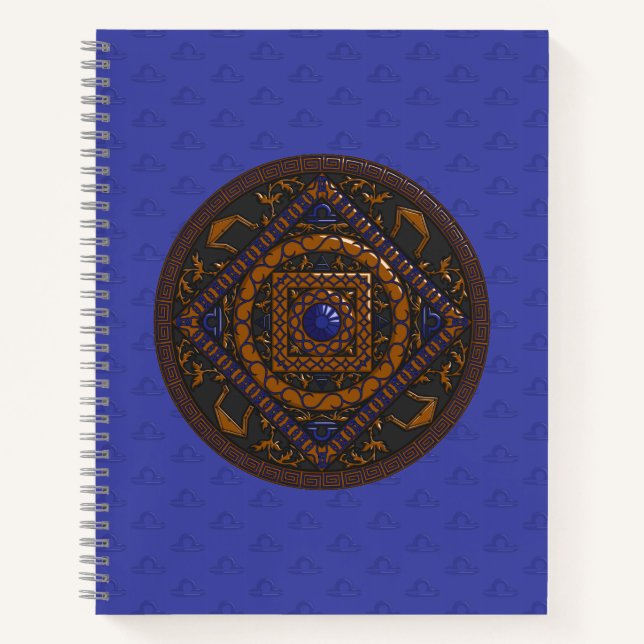 Libra Mandala Spiral Notebook Notizbuch (Vorderseite)
