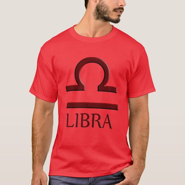 Libra Mens Red T - Shirt (Vorderseite)