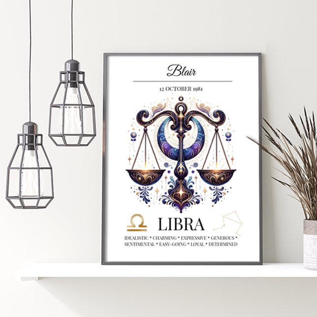 Libra Personalisiert Elegante Wasserfarben Poster (Von Creator hochgeladen)