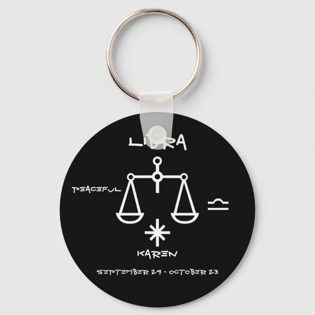 Libra Personalisiert Schlüsselanhänger (Vorderseite)