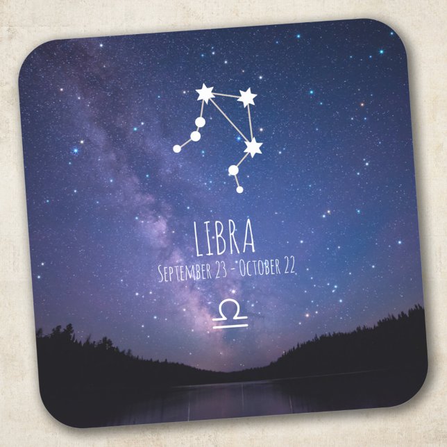 Libra | Personalisierte Sternbilder Quadratischer Aufkleber (Von Creator hochgeladen)