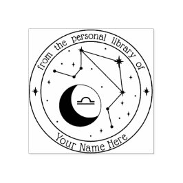 Libra Personalisierte Zodiac Book Briefmarke Gummistempel