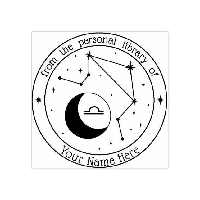 Libra Personalisierte Zodiac Book Briefmarke Gummistempel (Prägung)